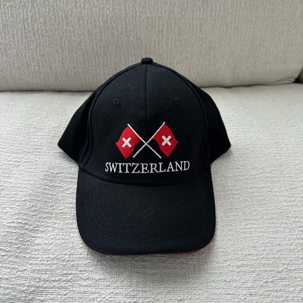 NWOT Black and Red Switzerland Baseball Cap